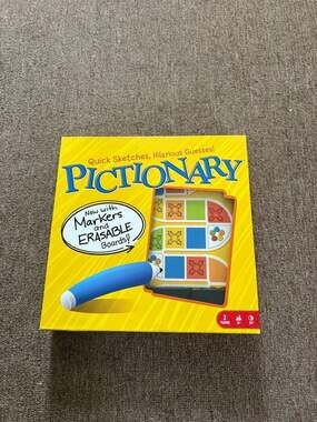 Mattel Pictionary Game with Erasable Boards and Markers
